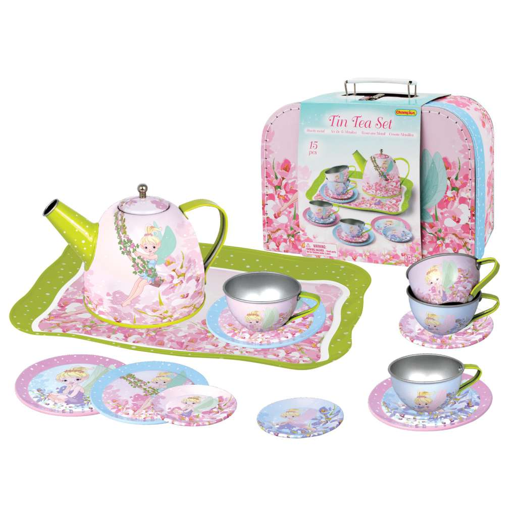 Fairy Tin Tea Set in Suitcase by Eleganter Australia. Australian Art Prints, Gifts, Fashion and Homewares. Green Door Decor. www.greendoordecor.com.au