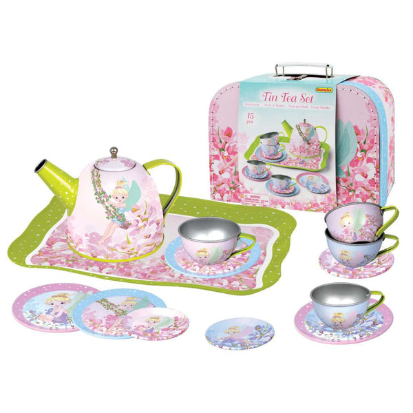Fairy Tin Tea Set in Suitcase by Eleganter Australia. Australian Art Prints, Gifts, Fashion and Homewares. Green Door Decor. www.greendoordecor.com.au