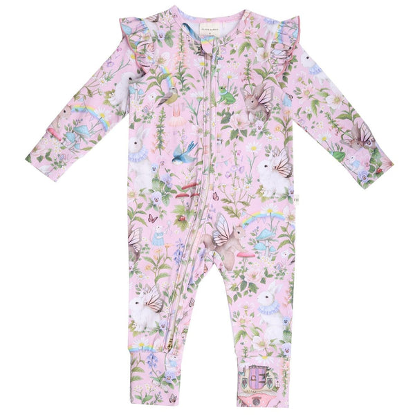 Fairyland - Precious Frill Coverall - Pink Lavender by Fleur Harris. Australian Art Prints and Homewares. Green Door Decor. www.greendoordecor.com.au