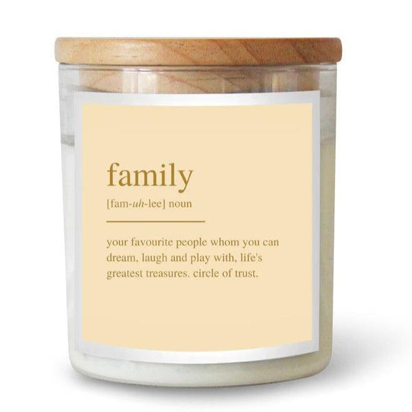 'Family' Dictionary Meaning | GOLDIE Candle by The Commonfolk Collective. Australian Art Prints and Homewares. Green Door Decor. www.greendoordecor.com.au