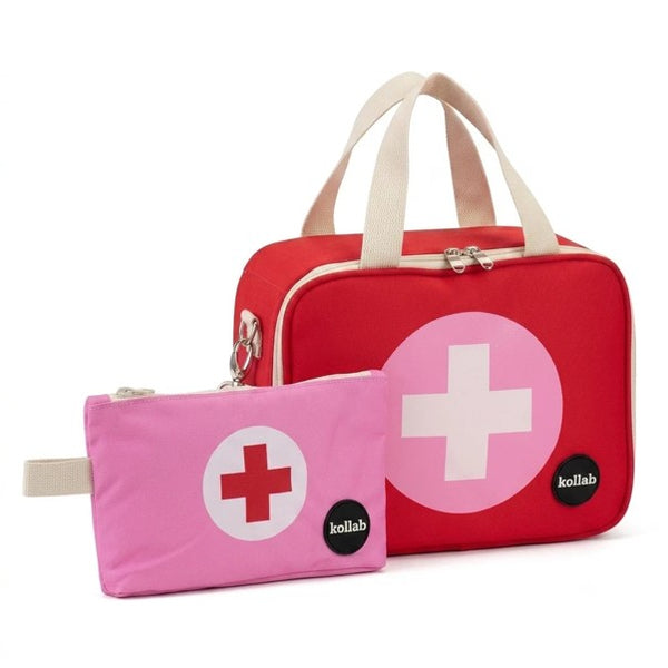 Kollab Family First Aid Kit | Red/Pink by Kollab. Australian Art Prints, Gifts, Fashion and Homewares. Green Door Decor. www.greendoordecor.com.au