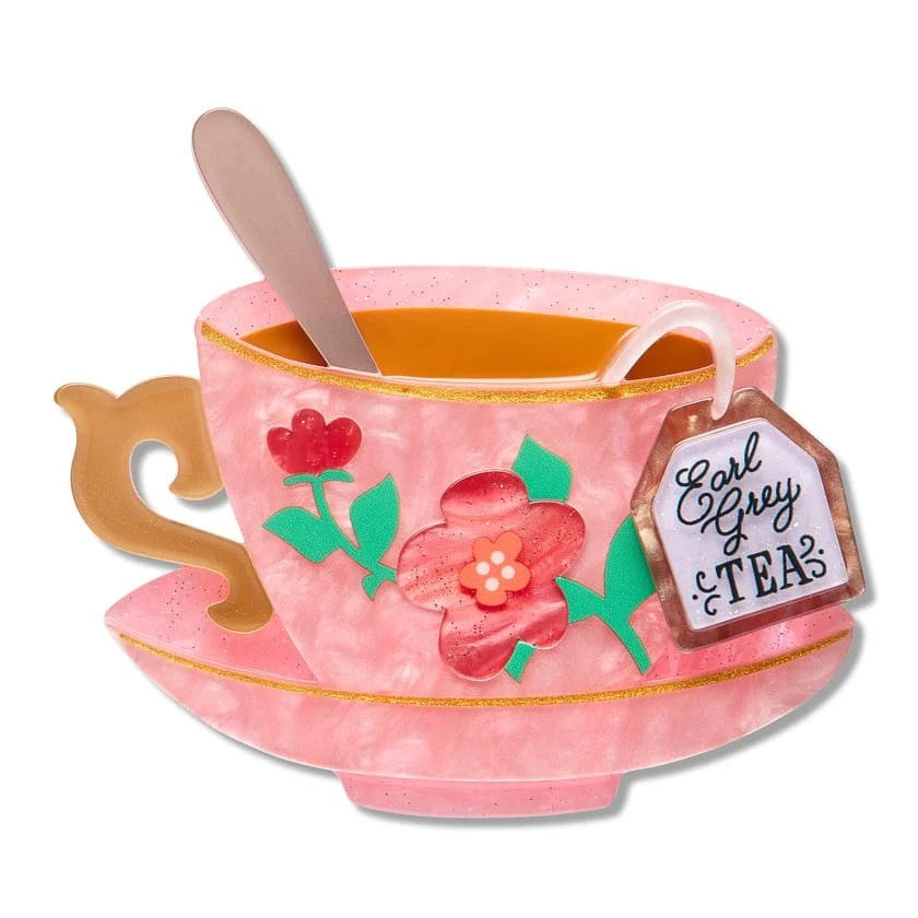 Fancy A Cuppa Brooch | Erstwilder. Australian Art Prints, Gifts, Fashion and Homewares. Green Door Decor. www.greendoordecor.com.au