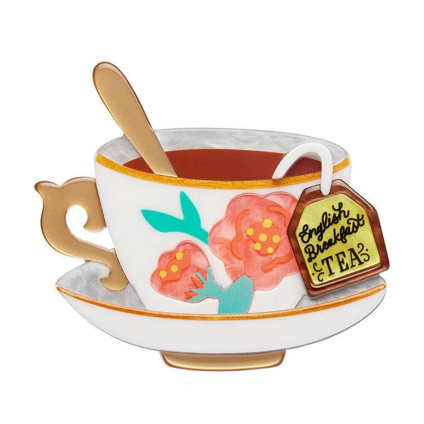 Fancy A Cuppa Brooch | Erstwilder. Australian Art Prints and Homewares. Green Door Decor. www.greendoordecor.com.au