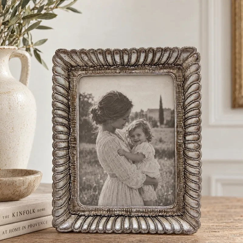 Fanned Rectangle Photo Frame Pewter . Australian Art Prints, Gifts, Fashion and Homewares. Green Door Decor. www.greendoordecor.com.au