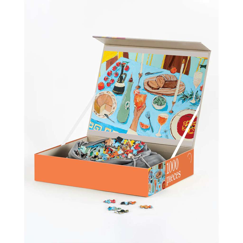 1000 Piece Puzzle | Feast on the Sunlit Terrace by Journey Of Something. Australian Art Prints and Homewares. Green Door Decor. www.greendoordecor.com.au