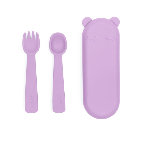 Feedie® Fork & Spoon Set | Lilac | We Might Be Tiny. Australian Art Prints and Homewares. Green Door Decor. www.greendoordecor.com.au