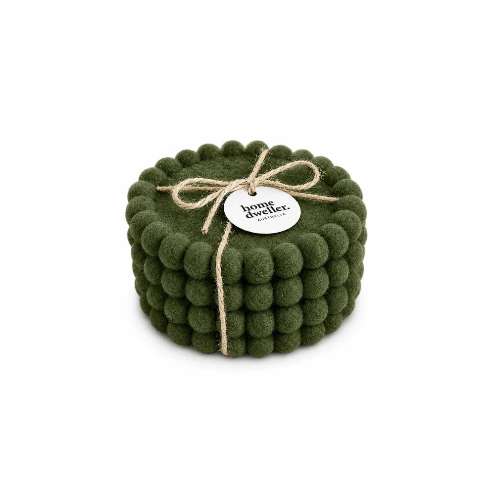 Felt Coaster Set | Forest by Home Dweller. Australian Art Prints, Gifts, Fashion and Homewares. Green Door Decor. www.greendoordecor.com.au
