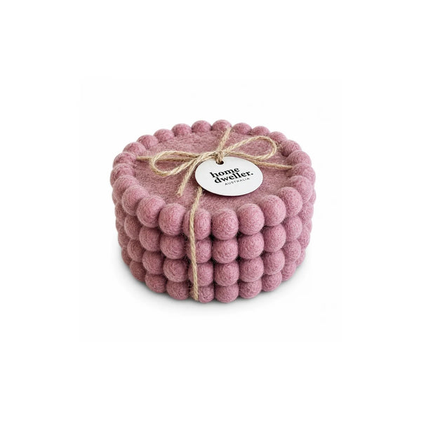 Felt Coaster Set | Vintage Rose by Home Dweller. Australian Art Prints, Gifts, Fashion and Homewares. Green Door Decor. www.greendoordecor.com.au