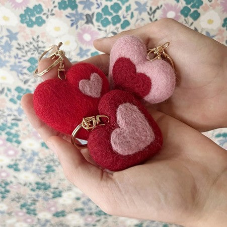 Felt Heart Keychain | Red