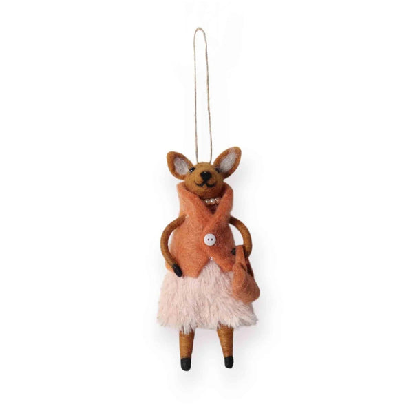 Felt Ornament | Bougie Kangaroo by La La Land. Australian Art Prints and Homewares. Green Door Decor. www.greendoordecor.com.au
