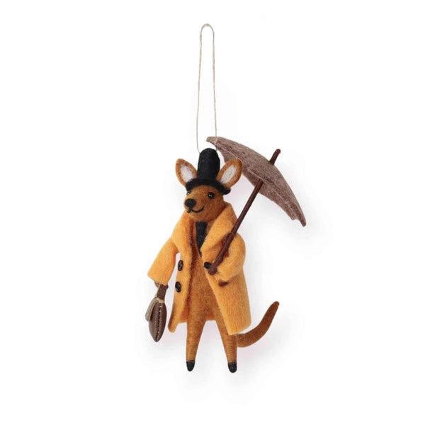 Felt Ornament | CEO Kangaroo by La La Land. Australian Art Prints and Homewares. Green Door Decor. www.greendoordecor.com.au