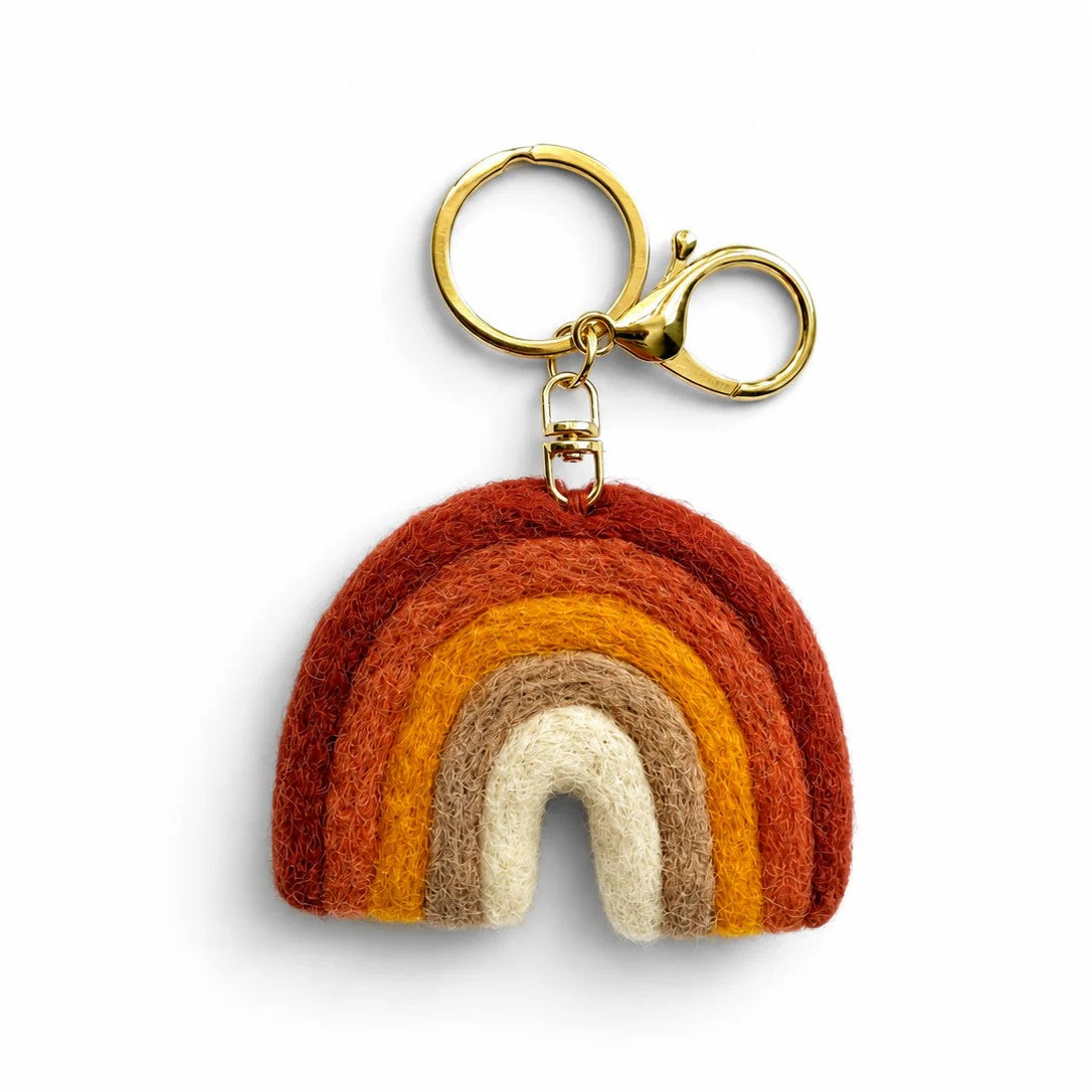 Felt Rainbow Keychain | Terracotta by Home Dweller. Australian Art Prints, Gifts, Fashion and Homewares. Green Door Decor. www.greendoordecor.com.au