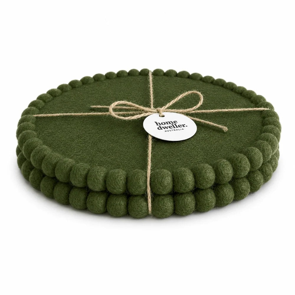 Felt Trivet Set | Forest by Home Dweller. Australian Art Prints, Gifts, Fashion and Homewares. Green Door Decor. www.greendoordecor.com.au
