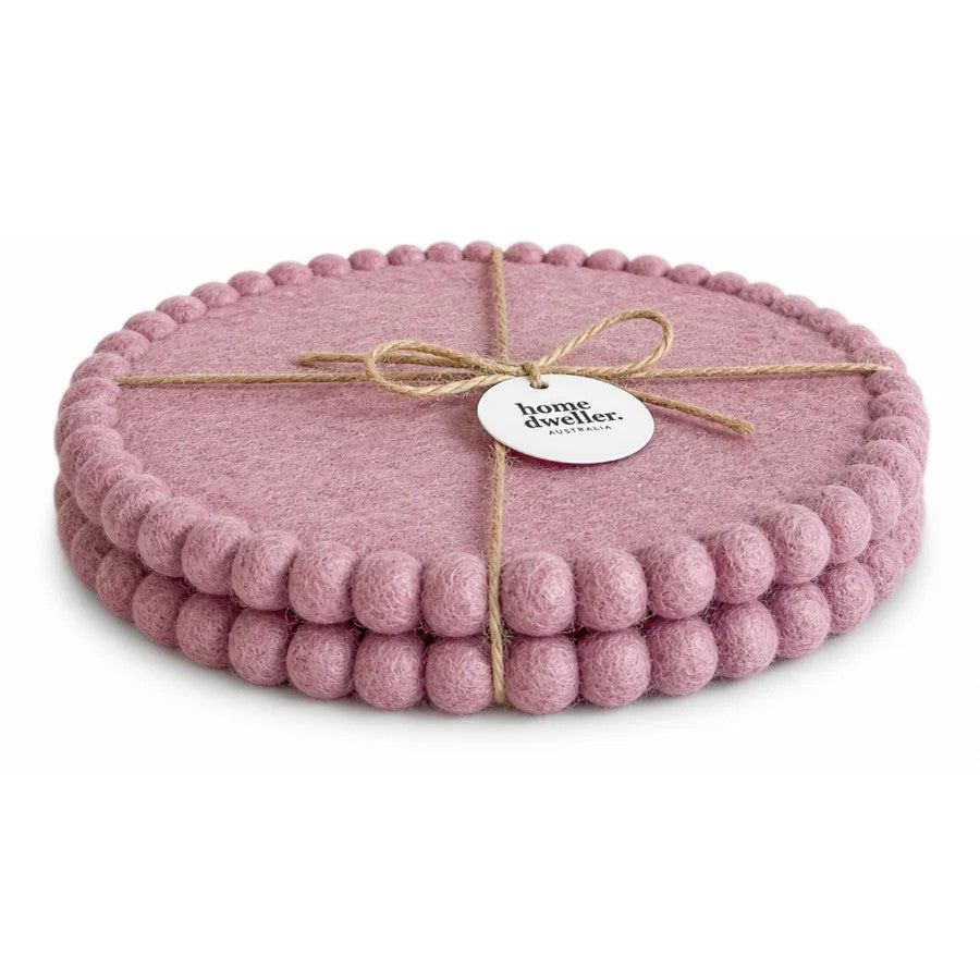 Felt Trivet Set | Vintage Rose by Home Dweller. Australian Art Prints, Gifts, Fashion and Homewares. Green Door Decor. www.greendoordecor.com.au