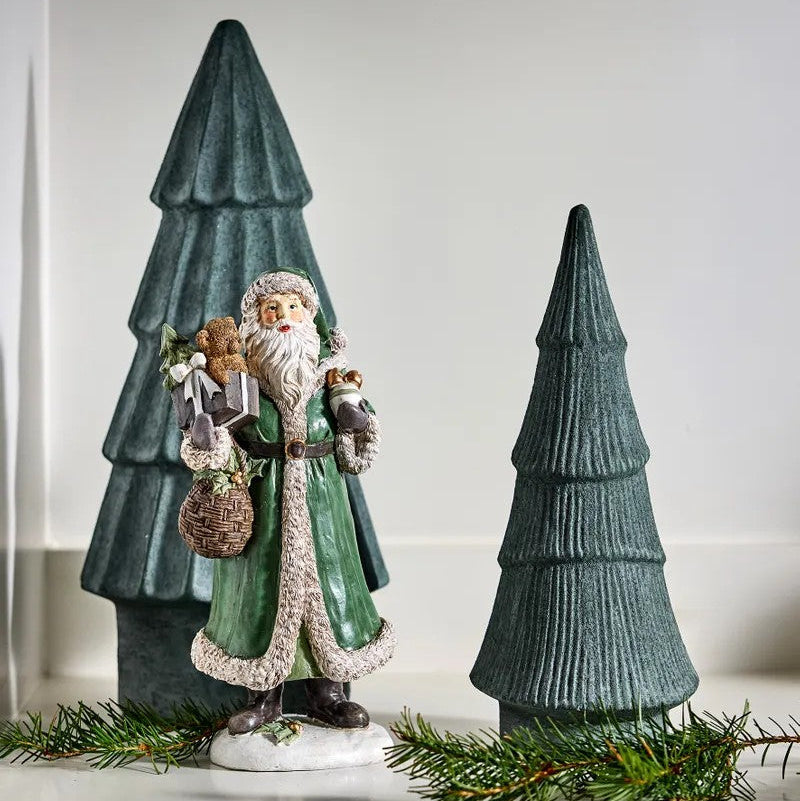 Festive Santa with Bear | Christmas Ornament by French Country Collections. Australian Art Prints, Gifts, Fashion and Homewares. Green Door Decor. www.greendoordecor.com.au