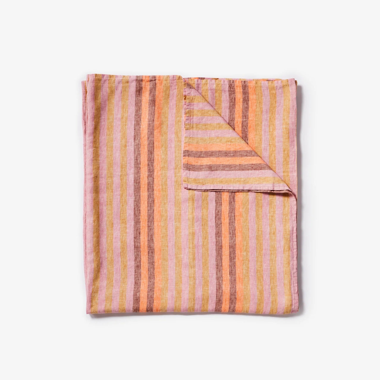 Fitted Sheet - Queen | Stripe Orange by Bonnie and Neil. Australian Art Prints and Homewares. Green Door Decor. www.greendoordecor.com.au