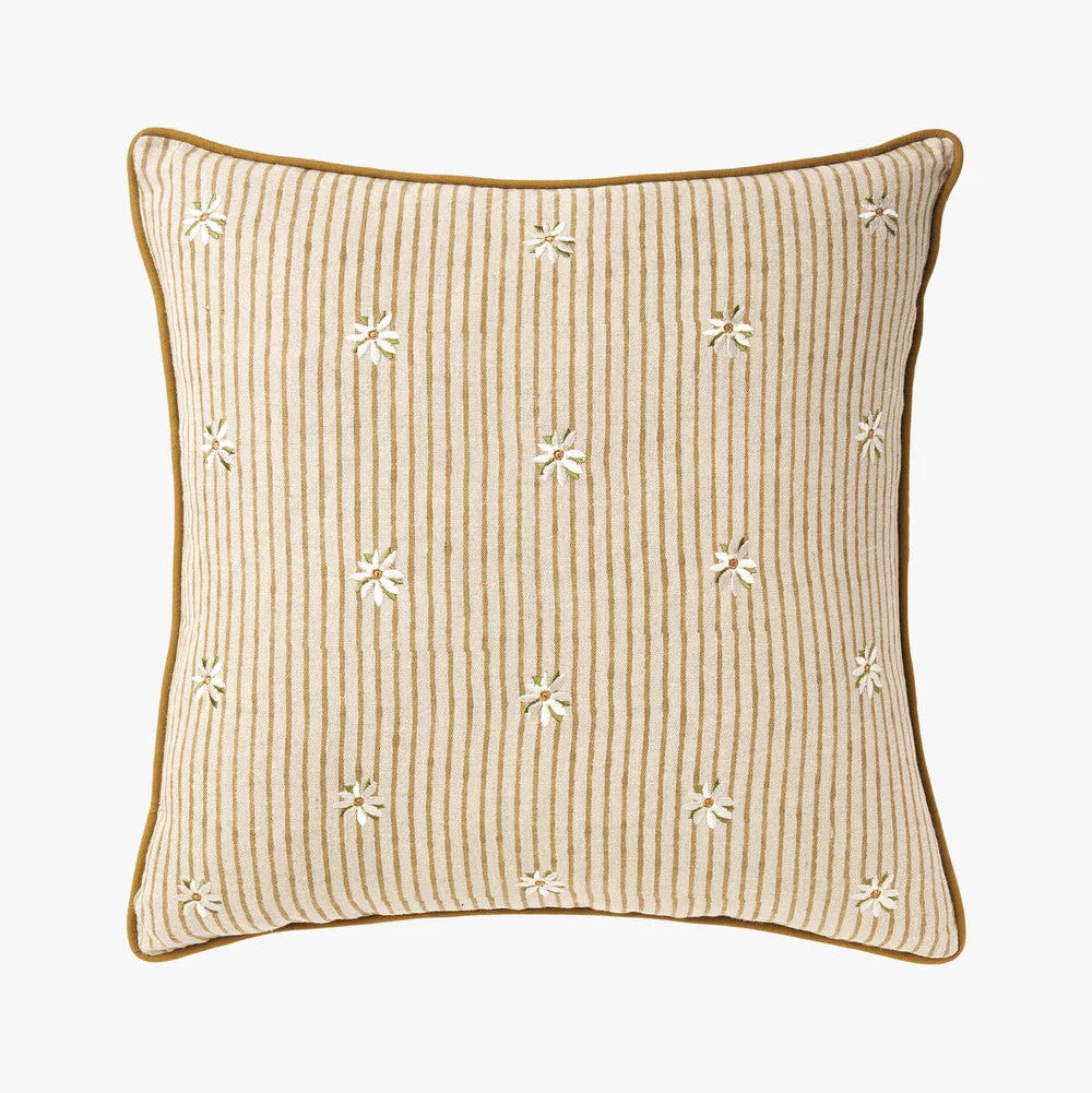 'Florette' Square Linen Cushion (50x50cm) | Pear by L&M Home. Australian Art Prints, Gifts, Fashion and Homewares. Green Door Decor. www.greendoordecor.com.au