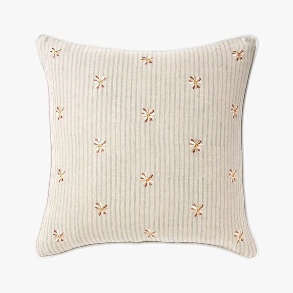 'Florette' Square Linen Cushion (50x50cm) | Sky by L&M Home. Australian Art Prints, Gifts, Fashion and Homewares. Green Door Decor. www.greendoordecor.com.au