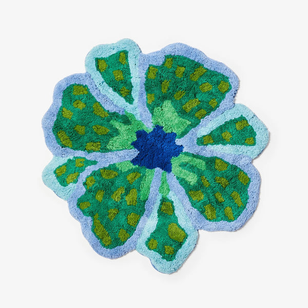 Bath Mat | Flower Blue by Bonnie and Neil. Australian Art Prints and Homewares. Green Door Decor. www.greendoordecor.com.au