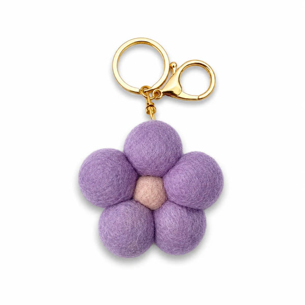 Felt Flower Keychain | Lilac by Home Dweller. Australian Art Prints, Gifts, Fashion and Homewares. Green Door Decor. www.greendoordecor.com.au