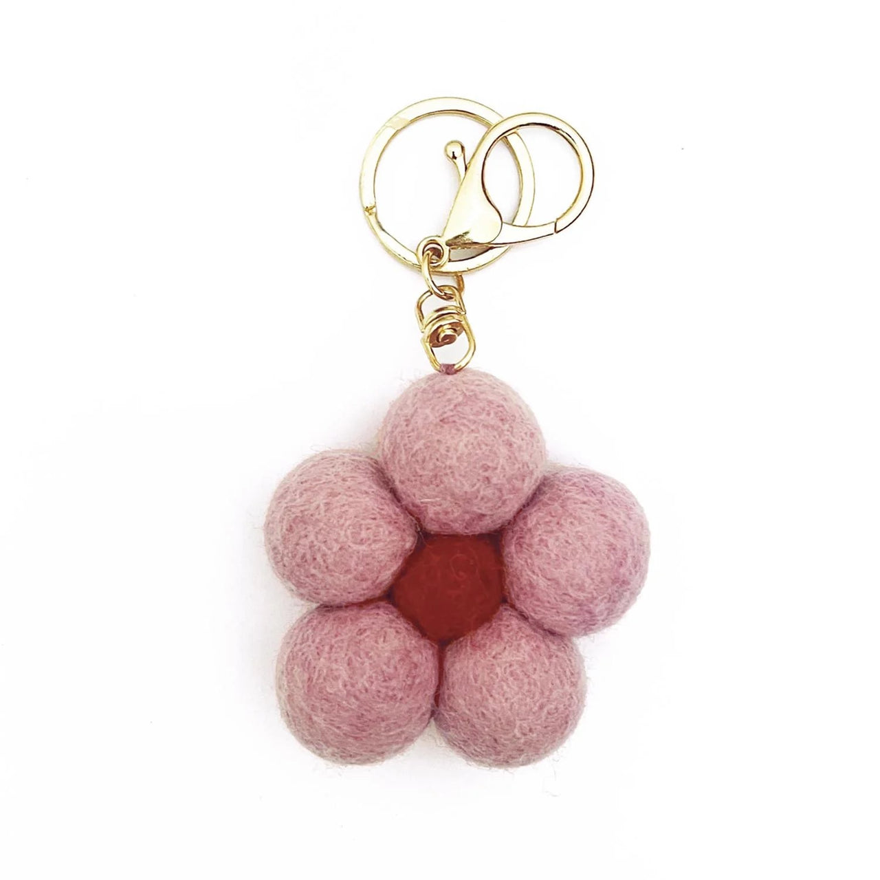 Felt Flower Keychain | Pink by Home Dweller. Australian Art Prints and Homewares. Green Door Decor. www.greendoordecor.com.au