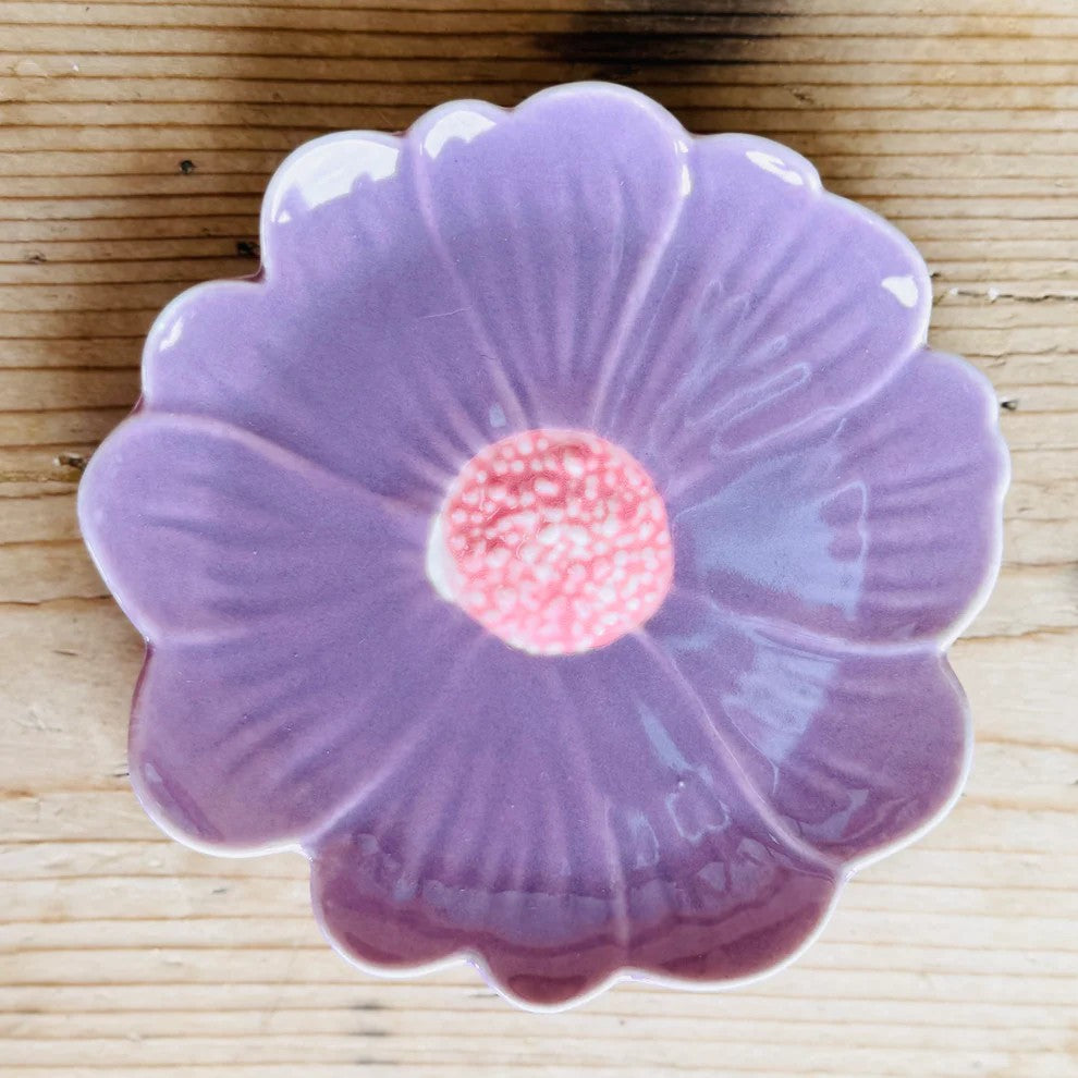 Flower Trinket Dish | Purple with Pink Centre by Noss & Co. Australian Art Prints and Homewares. Green Door Decor. www.greendoordecor.com.au