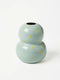 'Fonda' Pale Blue Yellow Dotty Vase by Jones and Co. Australian Art Prints, Fashion and Homewares. Green Door Decor. www.greendoordecor.com.au