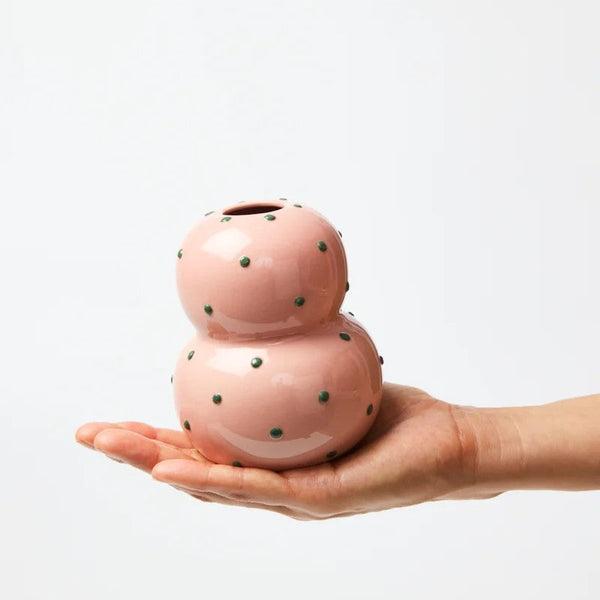 'Fonda' Vase | Pink Green Dotty by Jones and Co. Australian Art Prints, Gifts, Fashion and Homewares. Green Door Decor. www.greendoordecor.com.au