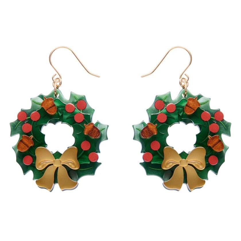 Forest Wreath Drop Earrings | Erstwilder. Australian Art Prints and Homewares. Green Door Decor. www.greendoordecor.com.au