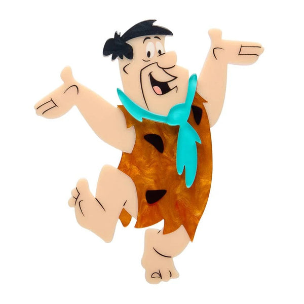 Fred Flintstone Brooch | Hanna-Barbera x Erstwilder. Australian Art Prints, Fashion and Homewares. Green Door Decor. www.greendoordecor.com.au