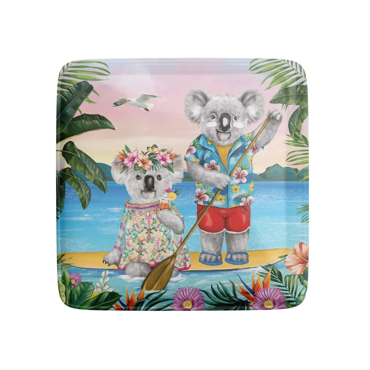 Fridge Magnet | Sunshine Lovers Paddle Board by La La Land. Australian Art Prints and Homewares. Green Door Decor. www.greendoordecor.com.au