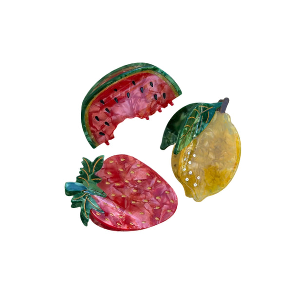 Fruit Claw Clip | Various Fruits by Mink & Me. Australian Art Prints and Homewares. Green Door Decor. www.greendoordecor.com.au