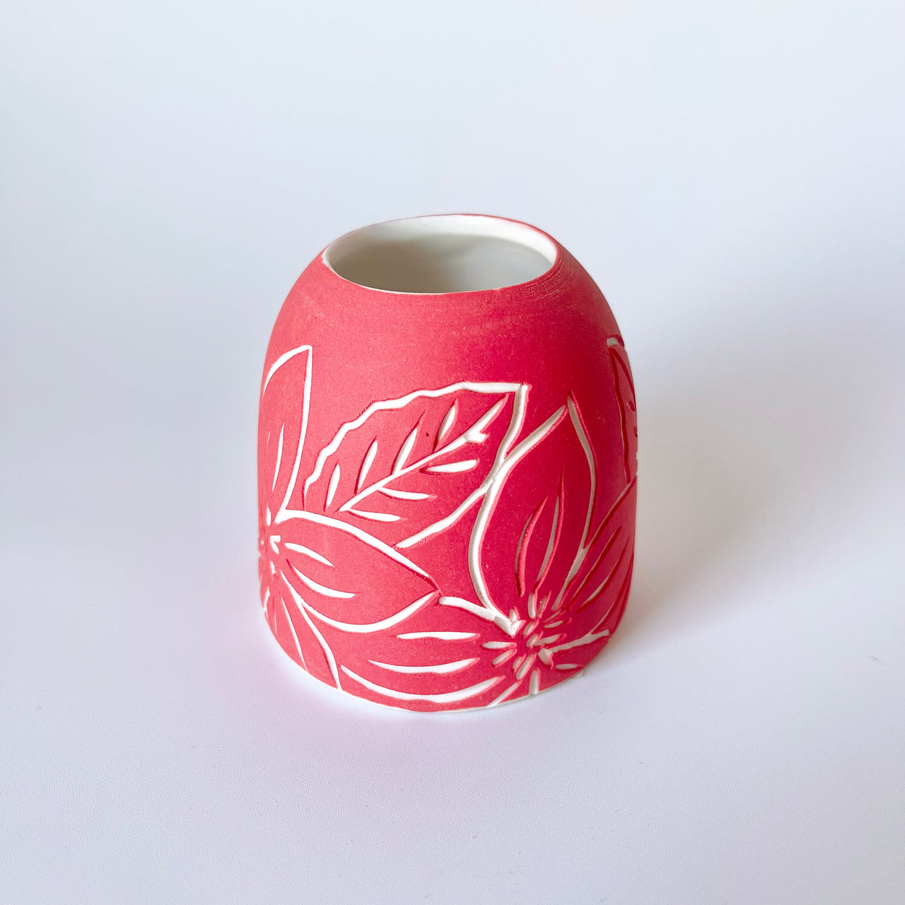 Floral Bud Vase | Red by Tania Vrancic Ceramics. Australian Art Prints and Homewares. Green Door Decor. www.greendoordecor.com.au
