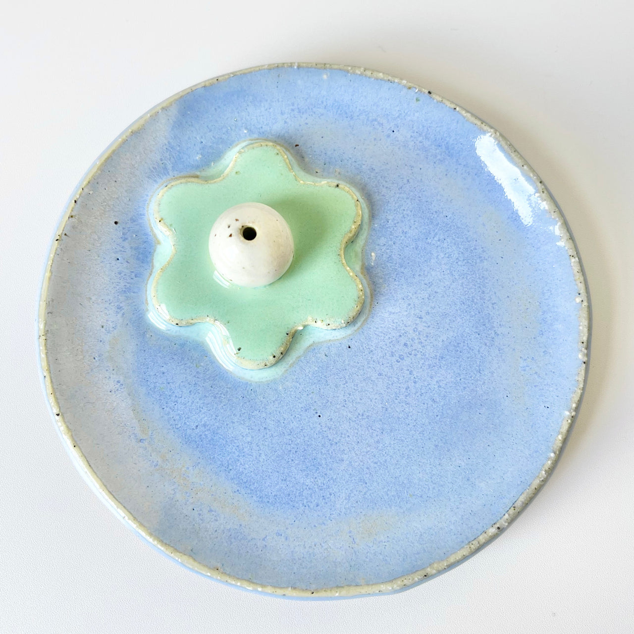 Incense Holder | Flower Green & Blue by Bei Creative. Australian Art Prints and Homewares. Green Door Decor. www.greendoordecor.com.au