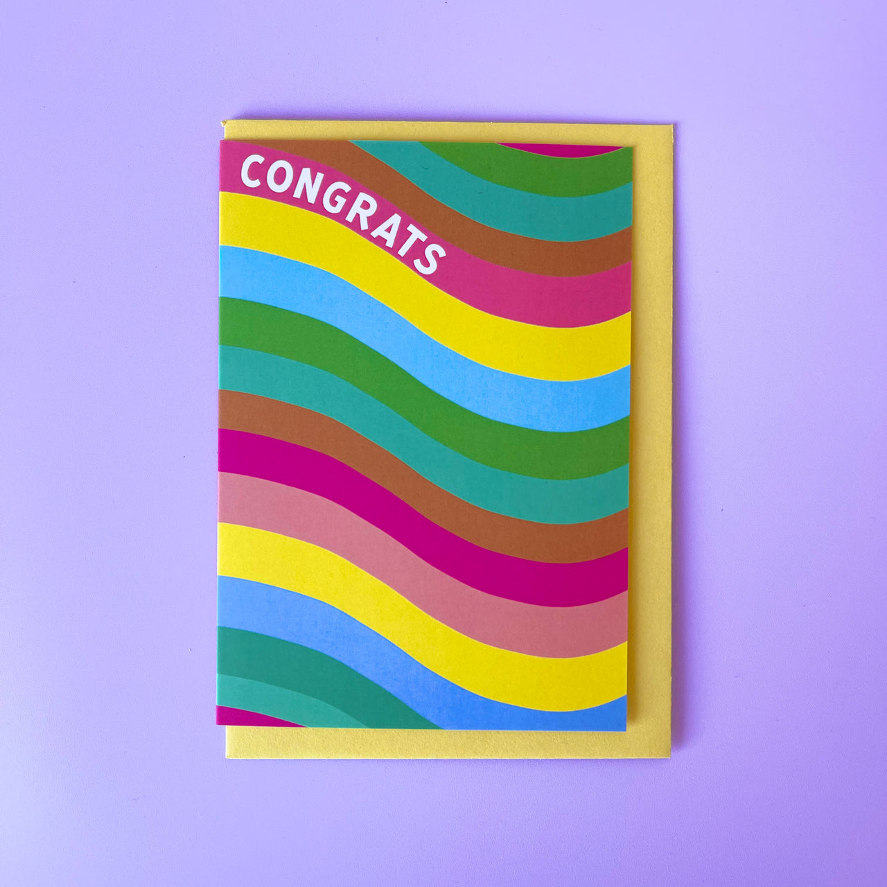 Greeting Card | Wavy Congratulations by La La Land. Australian Art Prints and Homewares. Green Door Decor. www.greendoordecor.com.au