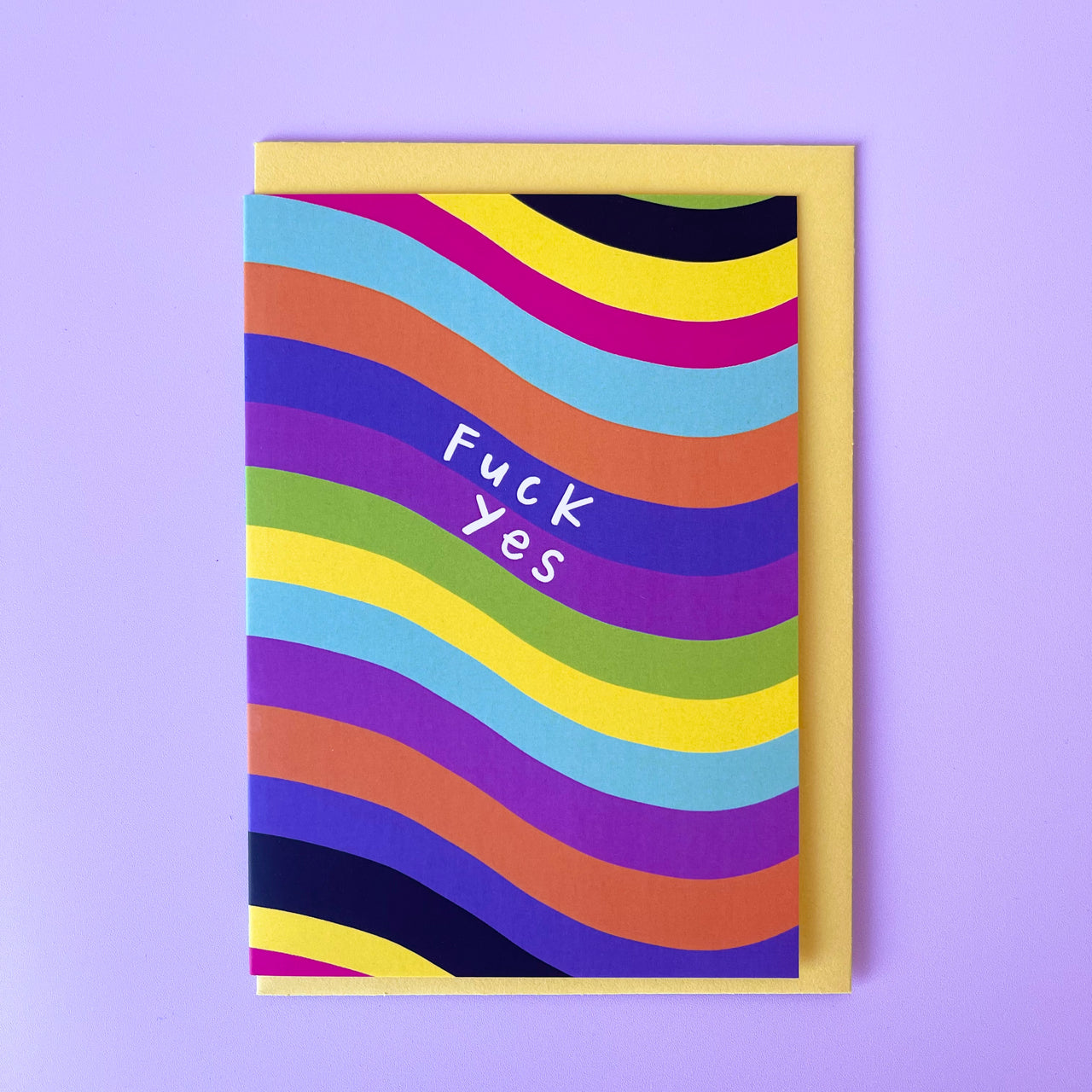 Greeting Card | Wavy Fuck Yes by La La Land. Australian Art Prints and Homewares. Green Door Decor. www.greendoordecor.com.au