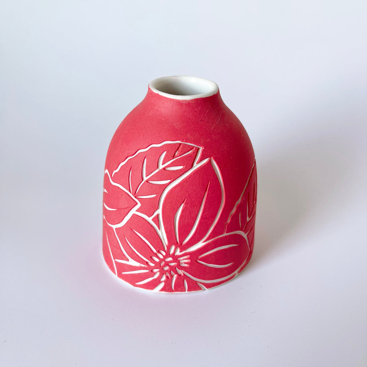 Floral Bud Vase | Red by Tania Vrancic Ceramics. Australian Art Prints and Homewares. Green Door Decor. www.greendoordecor.com.au