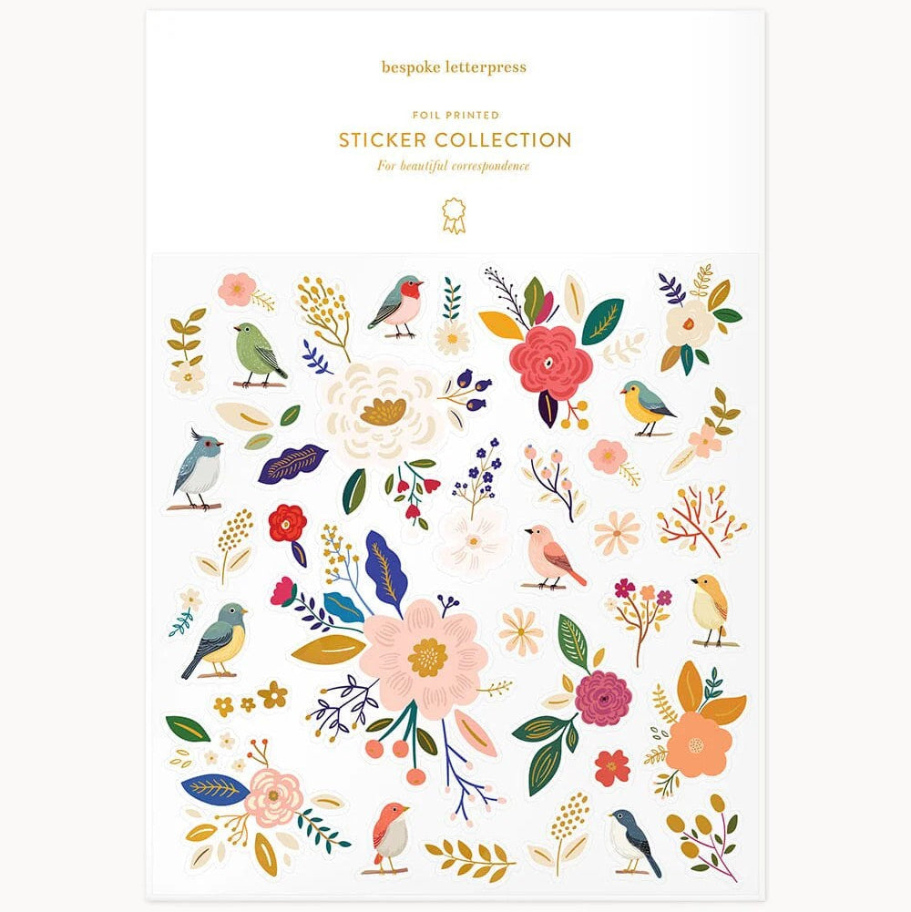 Garden Birds Sticker Sheet by Bespoke Letterpress. Australian Art Prints and Homewares. Green Door Decor. www.greendoordecor.com.au