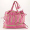 Gathered Tote | Pink Green Stripe by Nancybird. Australian Art Prints, Gifts, Fashion and Homewares. Green Door Decor. www.greendoordecor.com.au