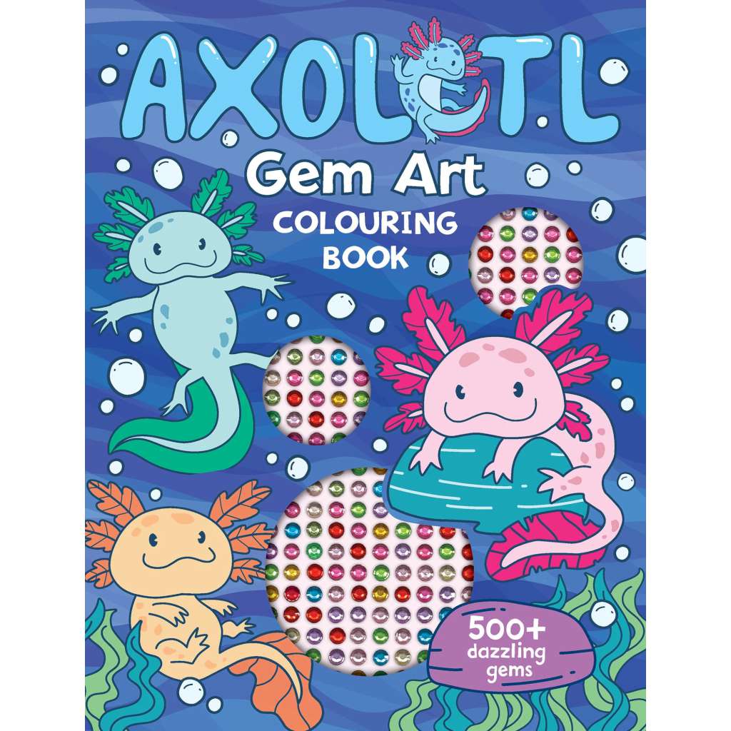 Gem Art Colouring Book | Axolotl by Lake Press. Australian Art Prints and Homewares. Green Door Decor. www.greendoordecor.com.au
