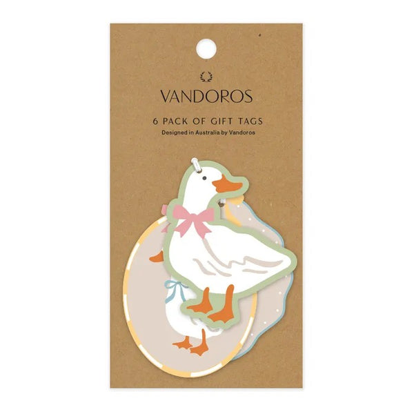 Gift Tags - Lullaby Goose Trio | Pack of 6 by Vandoros Packaging. Australian Art Prints, Gifts, Fashion and Homewares. Green Door Decor. www.greendoordecor.com.au