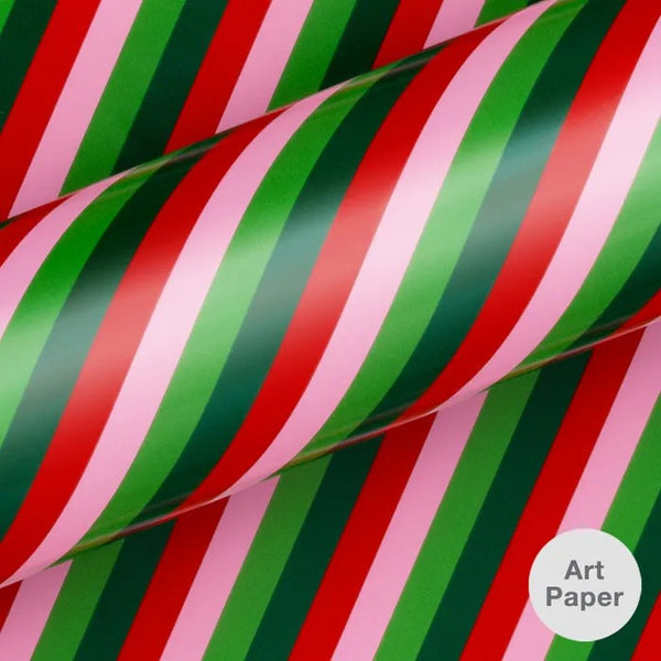 Gift Wrap | Peppermint Parade Festive Gloss (76cm x 2.5m) by Vandoros Packaging. Australian Art Prints, Gifts, Fashion and Homewares. Green Door Decor. www.greendoordecor.com.au