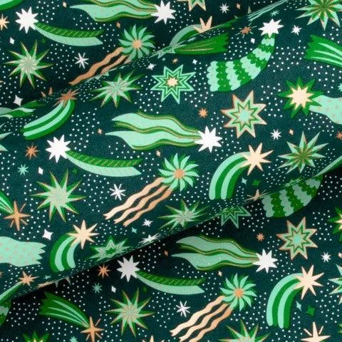 Gift Wrap | Cosmic Evergreen (76cm x 2.5m) by Vandoros. Australian Art Prints and Homewares. Green Door Decor. www.greendoordecor.com.au