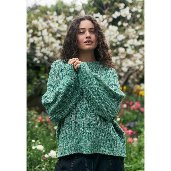 Gigi Cable Knit | Emerald Splice by Nancybird. Australian Art Prints, Fashion and Homewares. Green Door Decor. www.greendoordecor.com.au