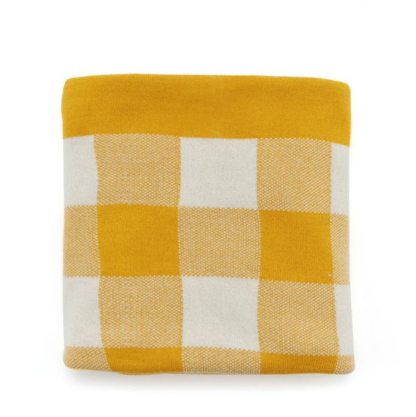 Gingham Baby Blanket | Mustard by Nana Huchy. Australian Art Prints, Gifts, Fashion and Homewares. Green Door Decor. www.greendoordecor.com.au