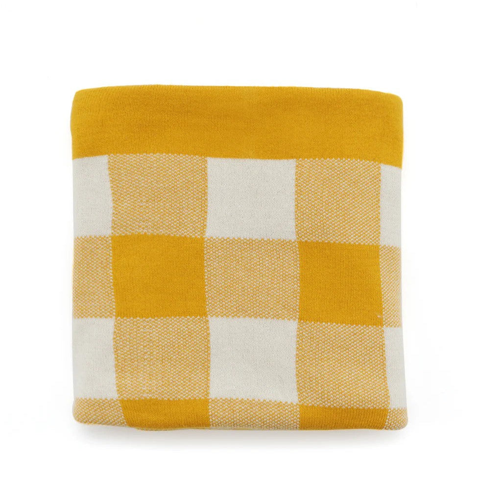 Gingham Baby Blanket | Mustard by Nana Huchy. Australian Art Prints, Gifts, Fashion and Homewares. Green Door Decor. www.greendoordecor.com.au