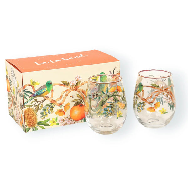 Glass Tumbler (Set of 2) | Golden Hour by La La Land. Australian Art Prints, Fashion and Homewares. Green Door Decor. www.greendoordecor.com.au