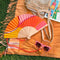 Glitter Hand Fan | Waves Pink, Orange, Red & Yellow by Fisure, French Bazaar. Australian Art Prints, Gifts, Fashion and Homewares. Green Door Decor. www.greendoordecor.com.au