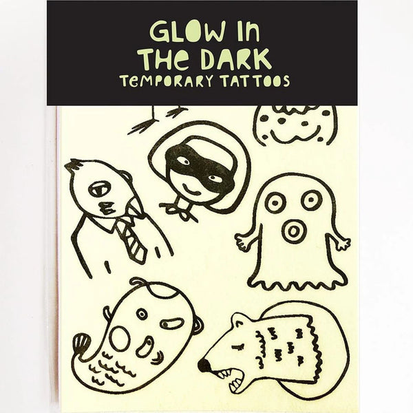 Hungry Bear | Glow In The Dark Temporary Tattoos by Missy Minzy. Australian Art Prints, Gifts, Fashion and Homewares. Green Door Decor. www.greendoordecor.com.au