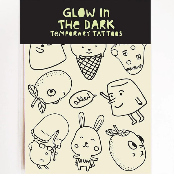 Cuties | Glow In The Dark Temporary Tattoos by Missy Minzy. Australian Art Prints, Gifts, Fashion and Homewares. Green Door Decor. www.greendoordecor.com.au